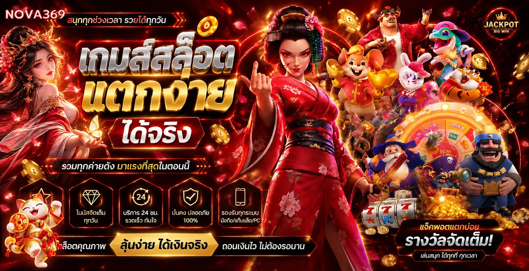 เกมสล็อต nova369 พร้อมตัวละครแฟนตาซีและวงล้อรางวัล